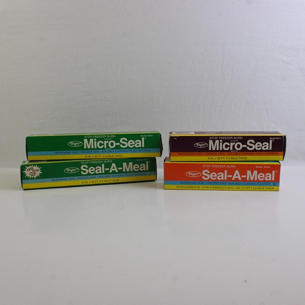 Lot Of 4 Dazey Seal-A-Meal Boilable Cooking Pouches 2 (10"x20") (8"x9") (8"x20")