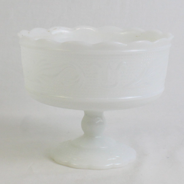 E. O. Brody Co. Milk Glass Compote Or Pedestal Bowl 5.5" Tall 7" Diameter