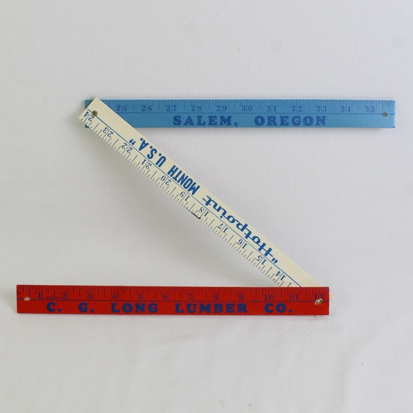 C. G. Long Lumber Co Hotpoint Advertising Tri-Fold 36" Wooden Ruler Multicolor