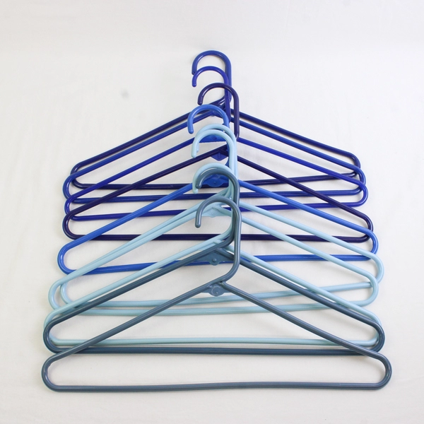 Mixed Lot of 10 Blue Plastic Clothes Hangers Closet Organization