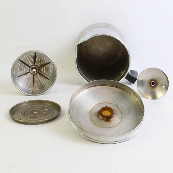 Miro 9-Cup Aluminum Stovetop Coffee Percolator 5 Pieces 9.5" Tall