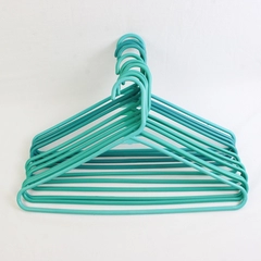 Mixed Lot of 10 Teal Plastic Clothes Hangers Closet Organization