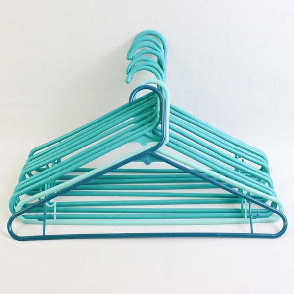 Mixed Lot of 10 Teal Plastic Clothes Hangers Closet Storage