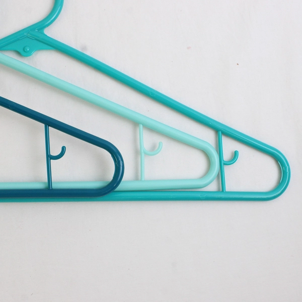Mixed Lot of 10 Teal Plastic Clothes Hangers Closet Storage