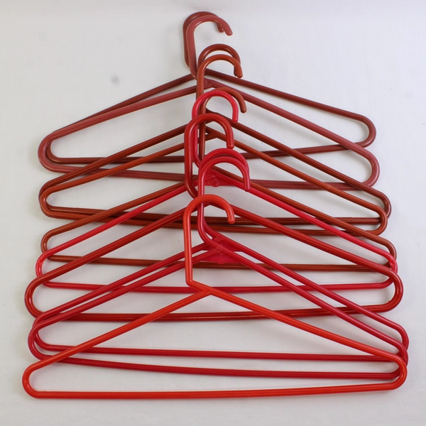 Mixed Lot of 10 Red Plastic Clothes Hangers Closet Storage