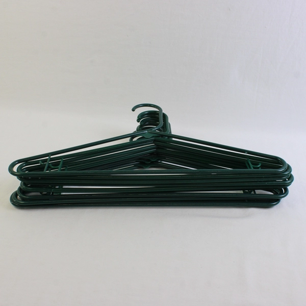 Lot of 10 Green Plastic Clothes Hangers Closet Storage