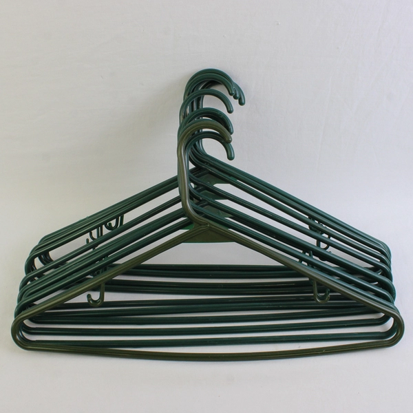 Lot of 10 Dark Green Plastic Clothes Hangers Closet Storage