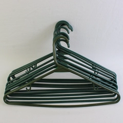 Lot of 10 Dark Green Plastic Clothes Hangers Closet Storage