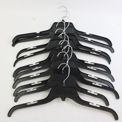 Lot of 10 Black Plastic Retail Clothes Hangers Closet Organization