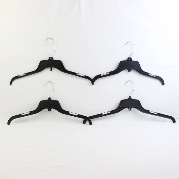 Lot of 10 Black Plastic Retail Clothes Hangers Closet Organization