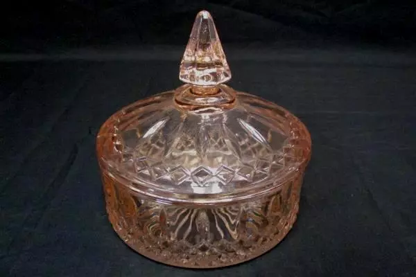 Indiana Glass Princess Pink Candy Dish with Lid 6" Diameter