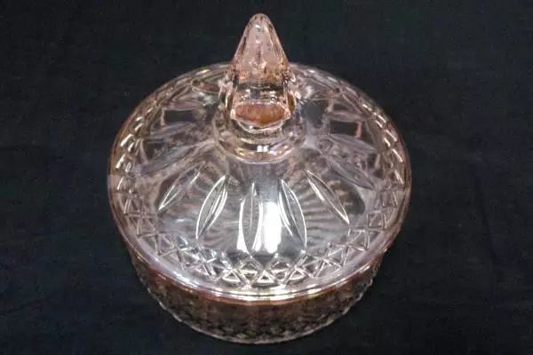 Indiana Glass Princess Pink Candy Dish with Lid 6" Diameter