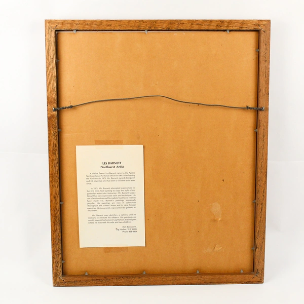 Les Barnett Native American Indian Tipi Framed Art Print 1982 Northwest Artist