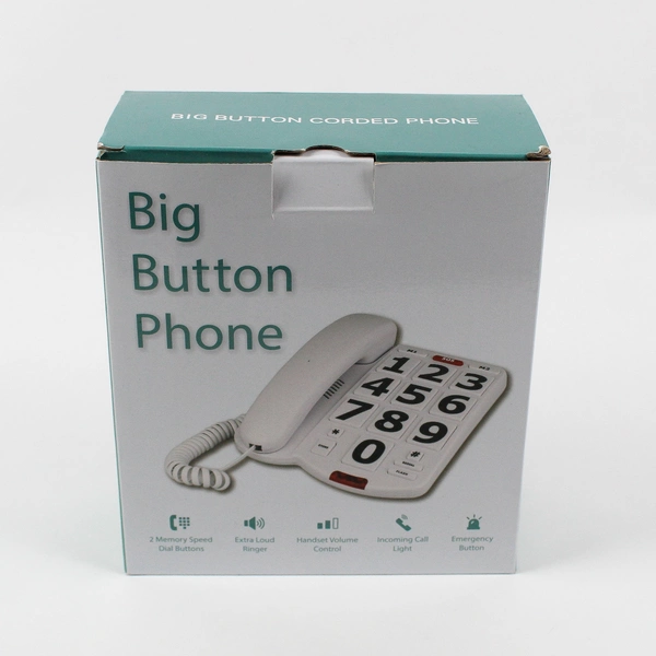 Home Intuition Big Button Corded Phone Extra Loud Ringer (Original Packaging)