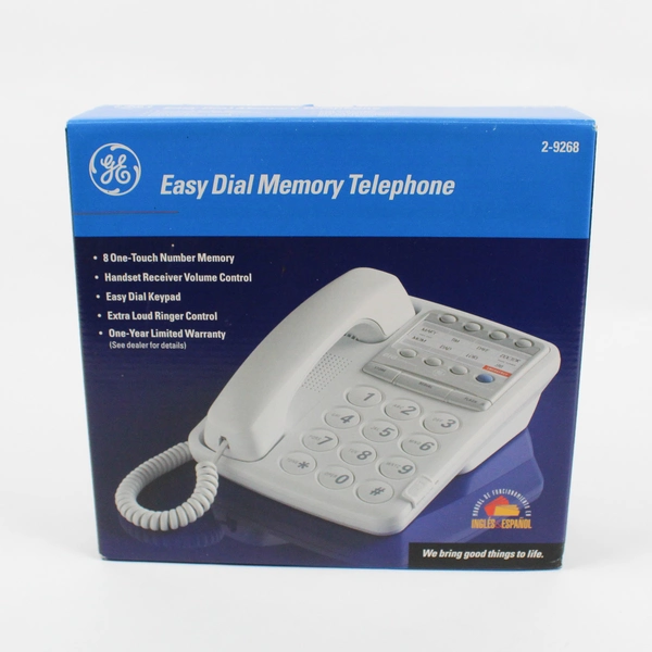 General Electric Atlinks White Easy Dial Memory Telephone Big Button 2-9268 2001