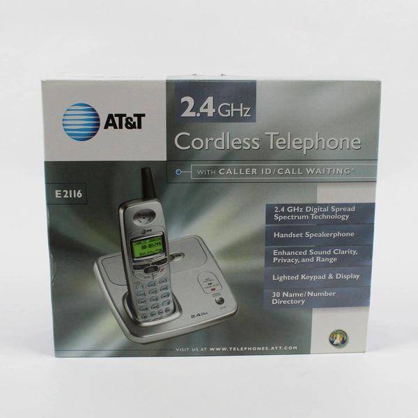 AT&T Cordless Telephone 2.4 GHz W/ Caller ID/Caller Waiting E2116 (Original Box)