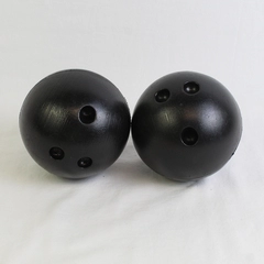Lot of 2 Black Plastic Bowling Ball Toys Pretend Play