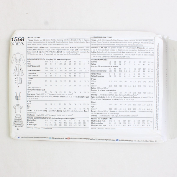 Simplicity Theresa LaQuey 1558 Steam Punk Costumes Women's Size R5