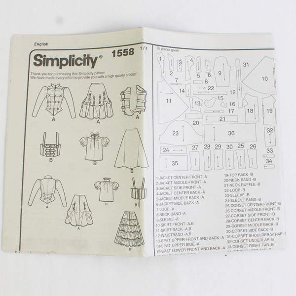 Simplicity Theresa LaQuey 1558 Steam Punk Costumes Women's Size R5