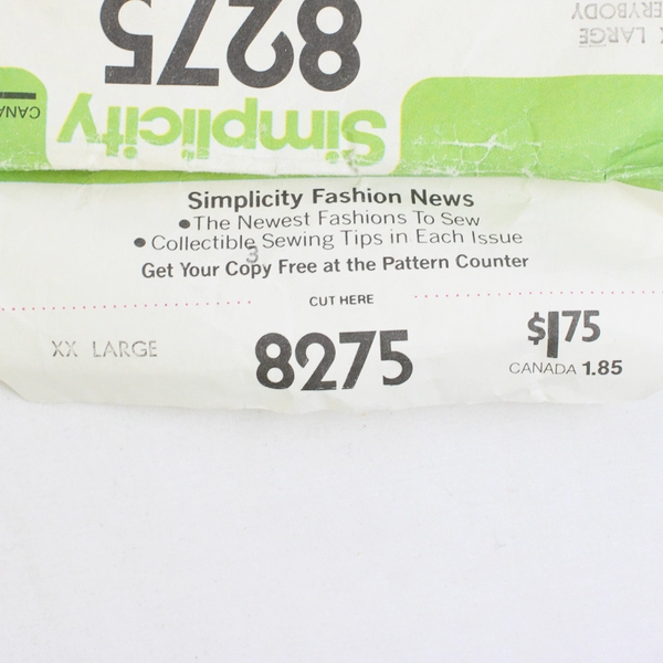 Vtg Simplicity 8275 Everybody Robes Patterns Unisex Adult Size XX Large (1977)