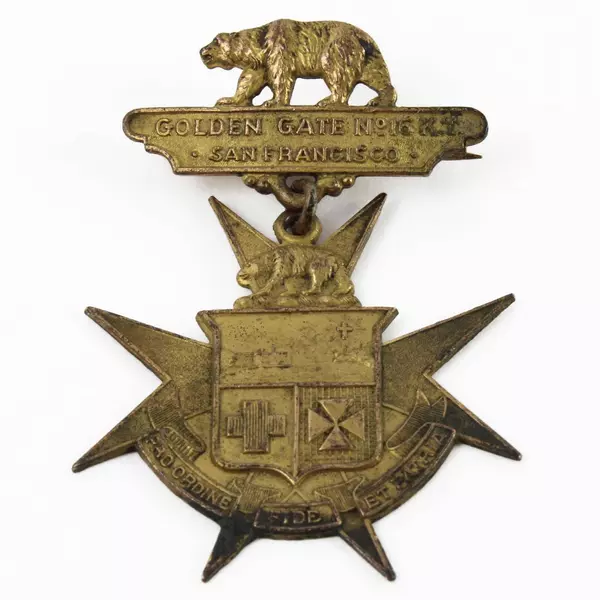 Vtg Shreve & Co. Masonic Knights Templar #16 San Francisco Golden Gate Medal Pin