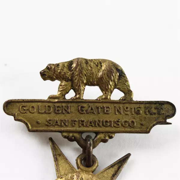 Vtg Shreve & Co. Masonic Knights Templar #16 San Francisco Golden Gate Medal Pin