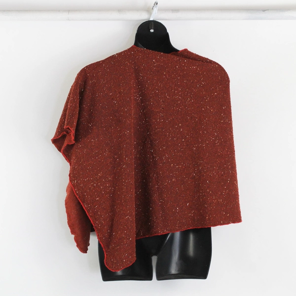 Luna Karina Potestio Women's Orange Knit Poncho One Size