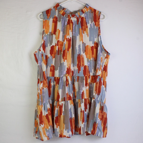 Entro Women's XL Multi-color Striped Sleeveless Top