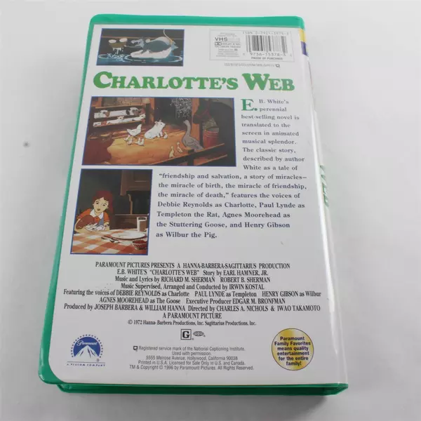 Charlotte's Web VHS Video Tape Classic Hanna Barbera Movie Clamshell Case