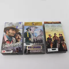 Lot of 3 John Wayne VHS Movies: Rio Grande, Rio Bravo and Undefeated 