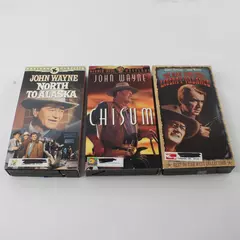 Lot of 3 John Wayne VHS Movies North to Alaska, Chisum, Man Who Shot Liberty