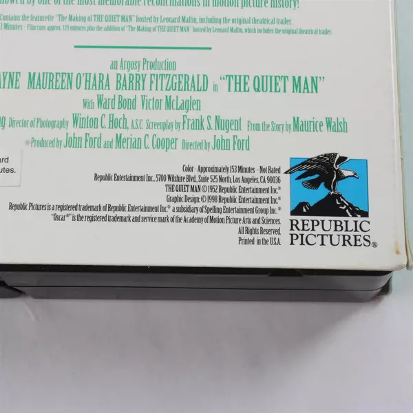 The Quiet Man VHS Movie, John Wayne #3361, 1998 40th Anniversary Edition