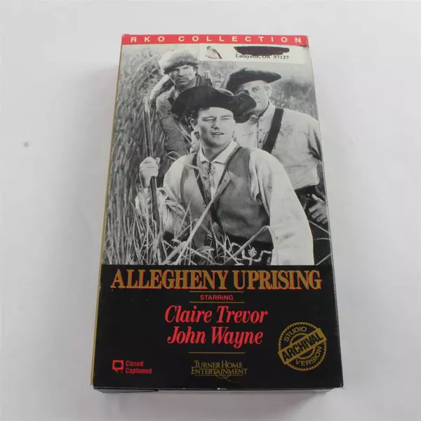 Allegheny Uprising VHS Tape, John Wayne 1989 #2082