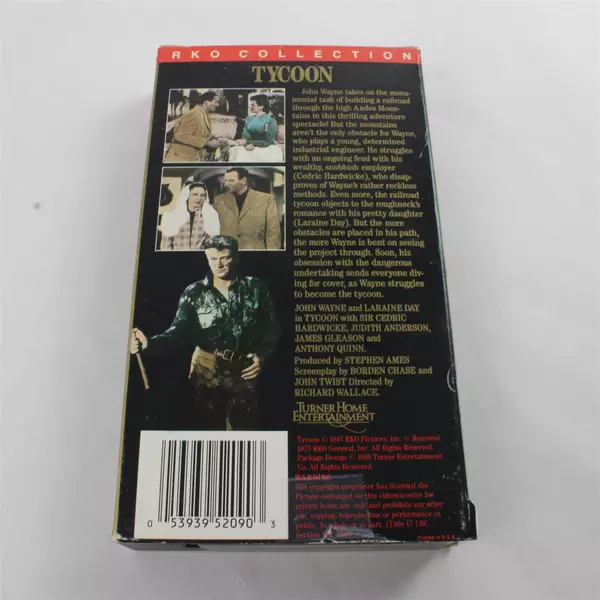 Tycoon VHS Movie, John Wayne, Laraine Day #2090 1989