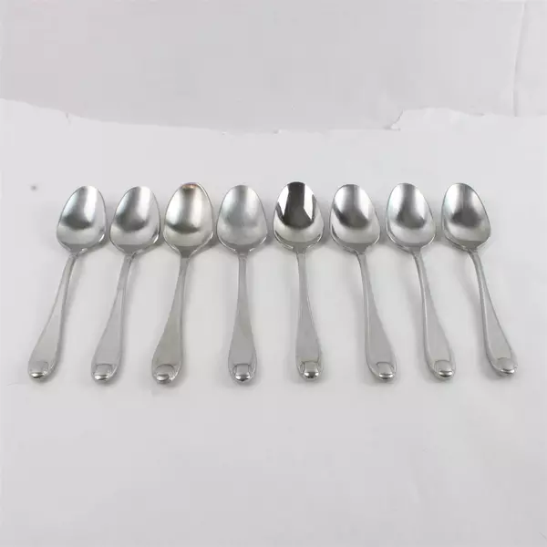 Set of 8 Oneida Satin Garnet Stainless Flatware Place Oval Soup Spoon 7"