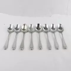 Set of 8 Oneida Satin Garnet Stainless Flatware Place Oval Soup Spoon 7"