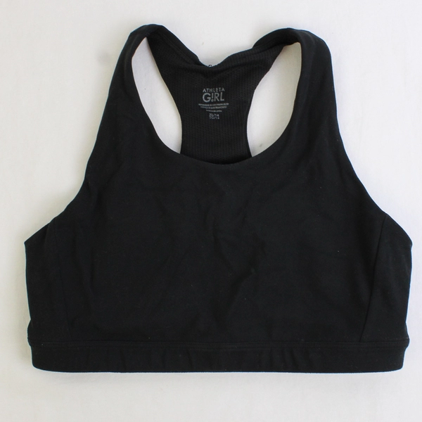 Athleta Girl Solid Black Racerback Sports Bra Girls' Size XL 14