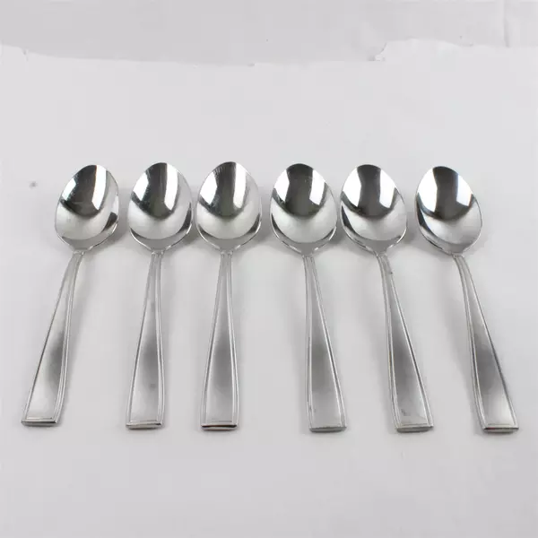 Set of 6 Reed & Barton Benson Stainless Oval Soup Spoons 7.25" 