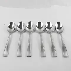 Set of 6 Reed & Barton Benson Stainless Oval Soup Spoons 7.25" 