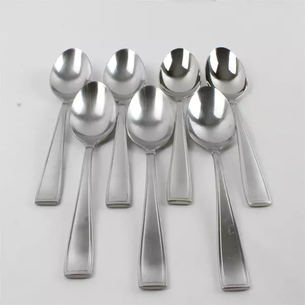 Set of 7 Reed & Barton Benson Stainless Oval Soup Spoons 7.25"