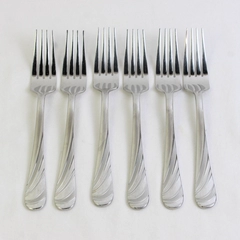 Lot of 6 Mikasa Swirl Pattern Dinner Forks 18/10 Stainless 8.25" Hard to Find