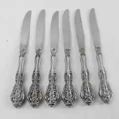 Set of 6 Oneida Michelangelo Stainless Hollow Handle Modern Knives