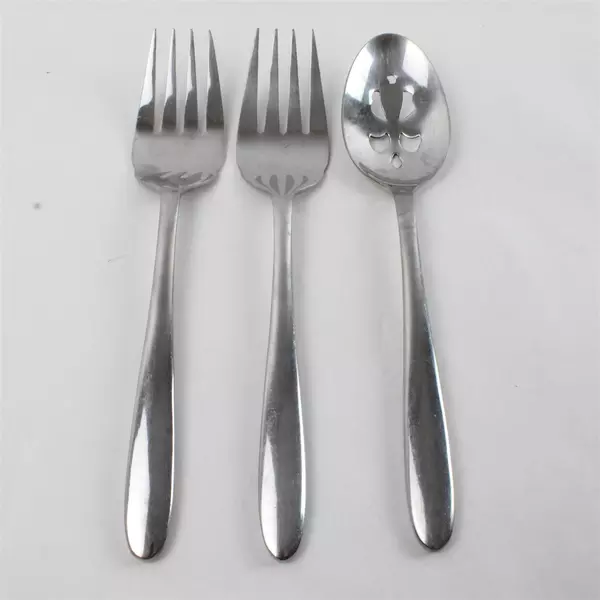 Lot of 3 Cuisinart Timpani Serving Forks & Pierced Serving Spoon 8.75"