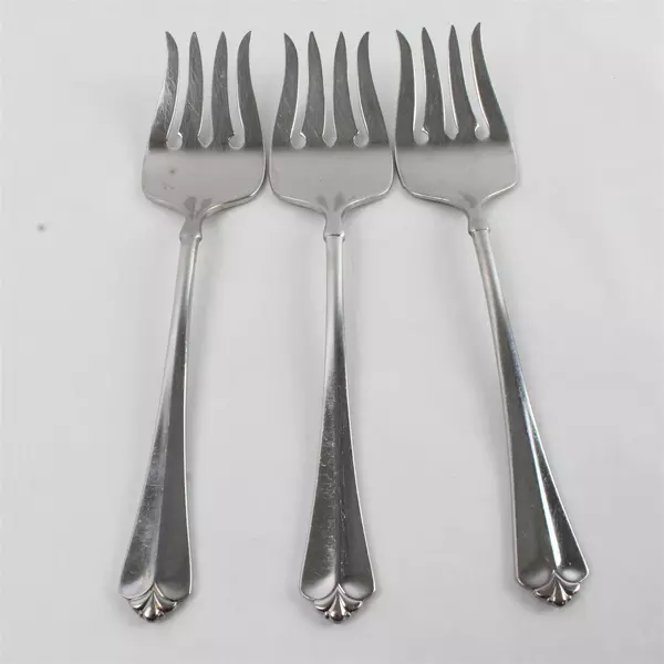 Set of 3 Oneida Julliard Stainless Cold Meat Serving Forks 8.75" 