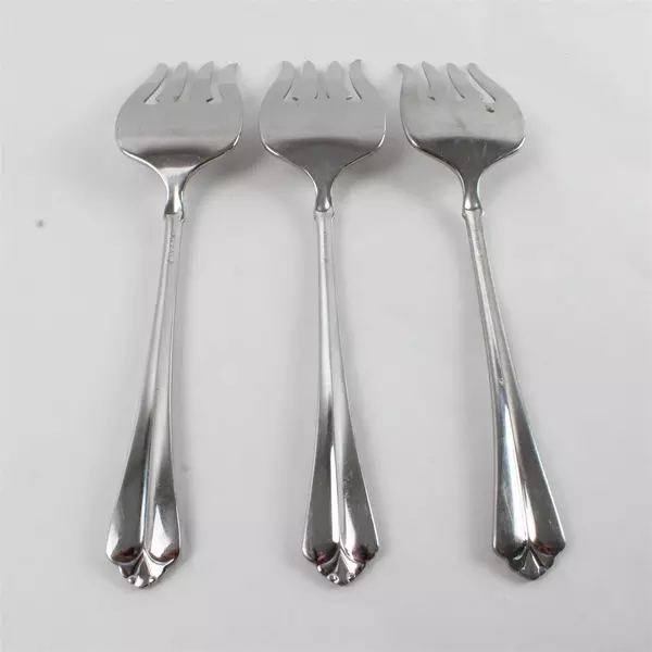 Set of 3 Oneida Julliard Stainless Cold Meat Serving Forks 8.75" 