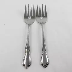 Set of 2 Oneida Chateau Stainless Steel 8.5" Cold Meat Serving Forks 