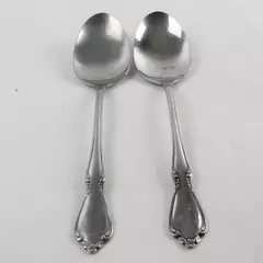 Set of 2 Oneida Chateau Stainless Steel Tablespoons Serving Spoons 8.25"