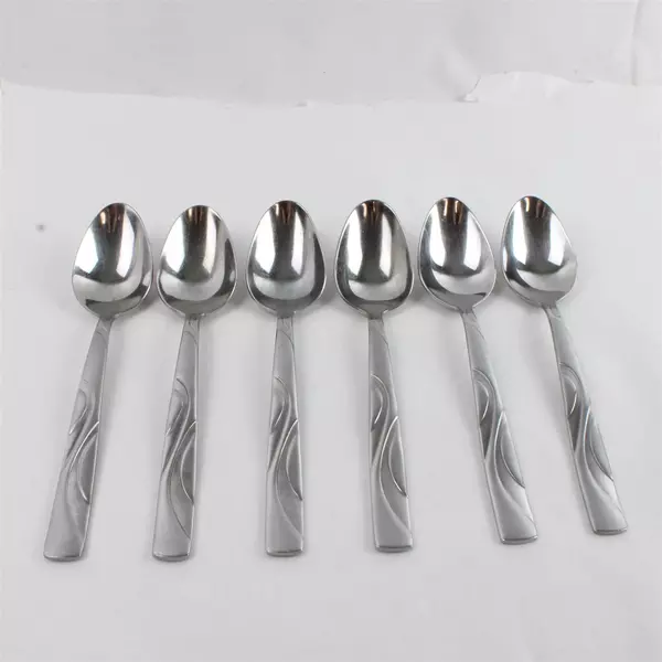 Set of 6 Oneida River Stainless Steel Oval Soup Spoons 7.25" 