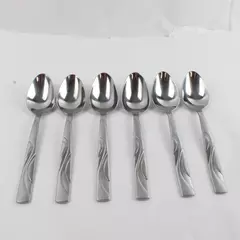 Set of 6 Oneida River Stainless Steel Oval Soup Spoons 7.25" 