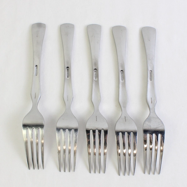 Lot Of 5 Oneida Silver Physique (Stainless) Flatware Dinner Forks 8" Long